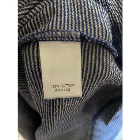 Murano Mens Pullover Size XL Liquid Cotton Knit Blue Gray Striped Quarter Zip - Picture 4 of 4